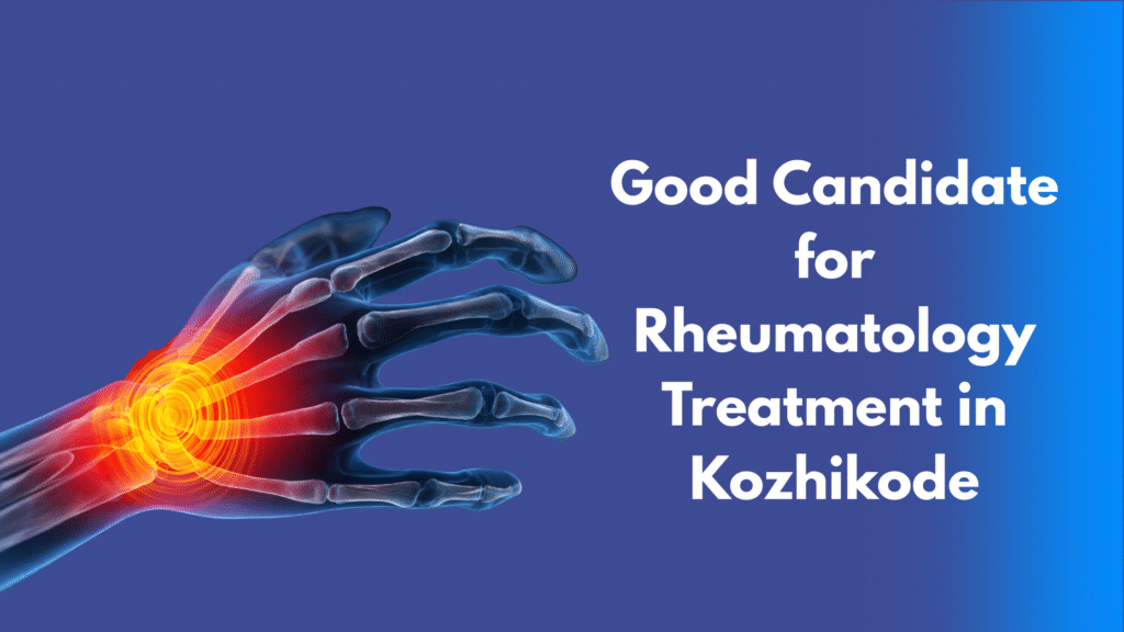 Good Candidate for Rheumatology Treatment in Kozhikode showing wrist joint inflammation and arthritis pain illustration
