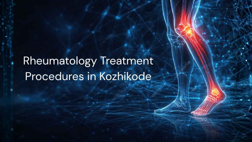 Rheumatology Treatment Procedures in Kozhikode showing joint inflammation and pain in leg