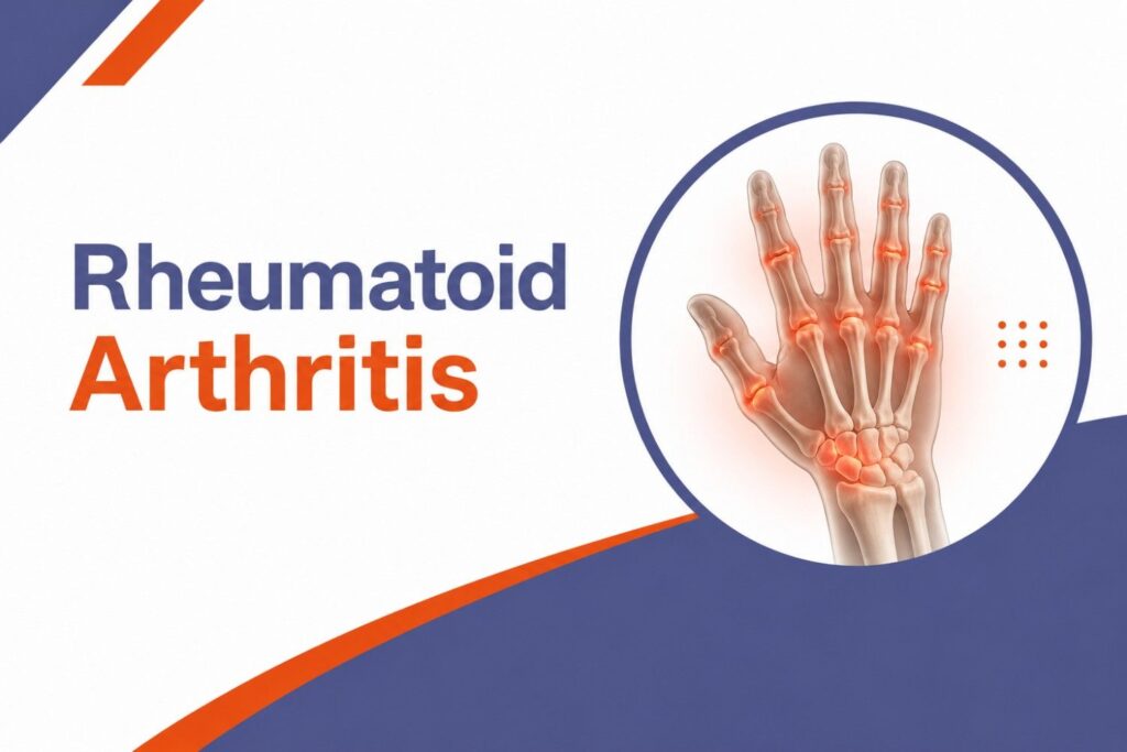 Rheumatoid Arthritis affecting the joints of the hand